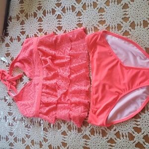 Circo neon pink two pieces bikini suit for girls size 14